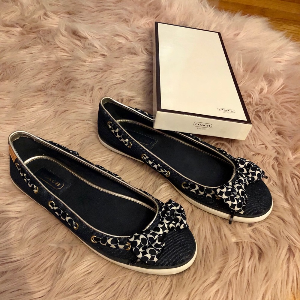 Coach denim flats